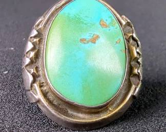 Native American Style Turquoise Ring, Size 9