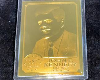 John F Kennedy Ingot Collection Including COA And Nameplate