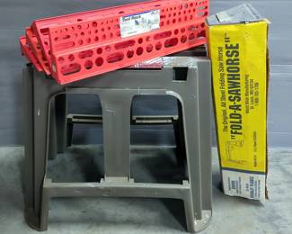 Fold-A-Sawhorse, Tool Rack Set and Plastic Sawhorse