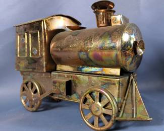 Metal And Wooden Train Locomotive Models, Qty 3