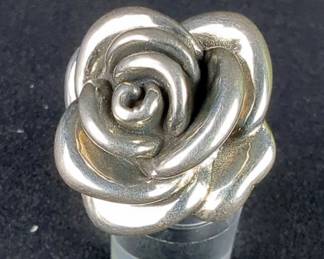 Sterling Silver Floral Blossom Ring, Size 7