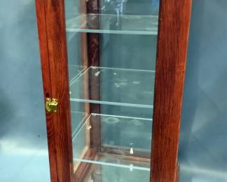 Wood and Glass Display Cabinet With Shelves