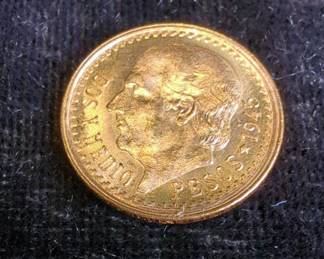 1943 Mexican 10 Pesos Gold Coin