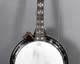 Vintage GTR 5-String Banjo With 5 Star Head, Includes Strap And Pitch Pipe, In Case