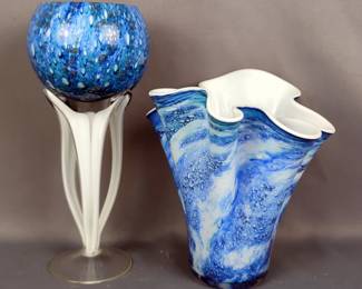 Decorative Glass Vases, Qty 2