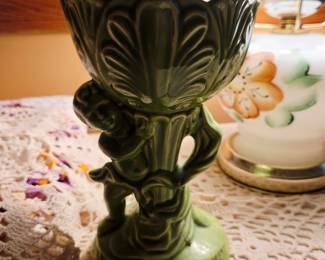 Vintage cherub pedestal dish