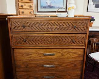 Mid century wood highboy