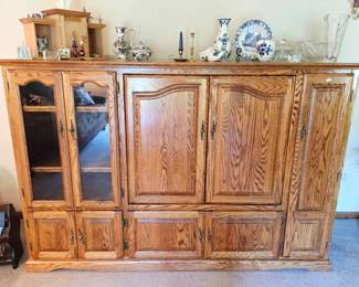 Large wooden entertainment center