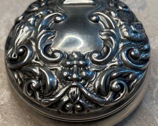 Antique B&O Sterling Pill/Trinket Box with Devil Graphics