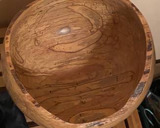 Signed Spalted Maple Turned Bowl