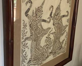 Framed Thai Temple Rubbing