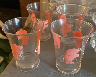 Pink Elephant Juice Glasses