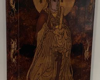 Pair of Chinese Lacquered Wooden Wall Panels