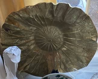 Large Brass Oskar Hansen Lotus Leaf Bowl
