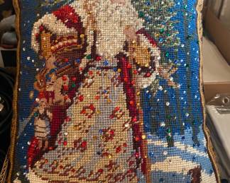 Small Christopher Radko Santa Pillow