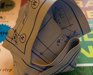 M & Co. Crumpled Blueprint Paperweight