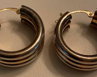 14K Gold and Sterling Earrings