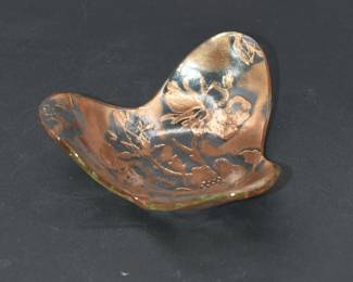 glass and gold tone trinket dish