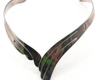 silver tone choker