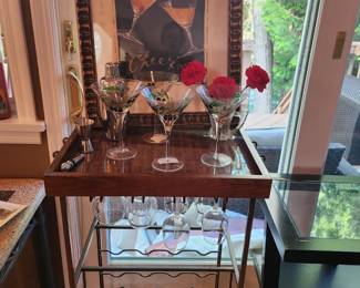 Wine table, martini glasses