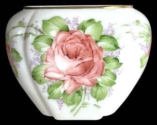 DeLuxe Handpainted Milk Glass Vase