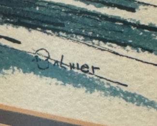 Balmer 1977 Signed Watercolor – Harbor Scene with Sailboats & Lighthouse