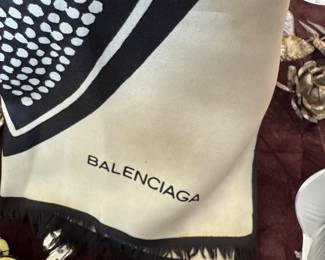 Authentic Balenciaga Paris Silk Scarf Women’s Luxury Fashion Accessory