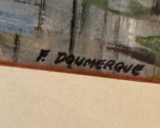 F. Doumergue Signed – European Siene Canal & Bridge Scene