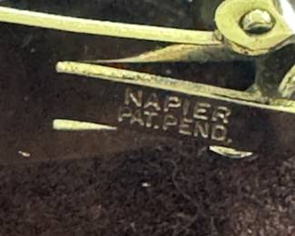 Napier Brutalist Modernist Clip-On Earrings – Silver-Tone Pat. Pend. 1960s Statement Jewelry