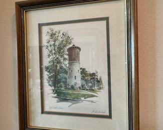 Framed Ed Hollenbeck 1977 Signed Artwork – Chicago Landmark Illustration | $200