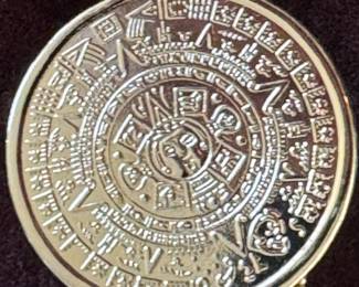 Vintage Napier Aztec Calendar Bracelet Gold-Tone Statement Jewelry Signed