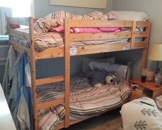 Bunk beds - twin over twin; Ralph Lauren bedding