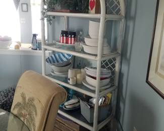 Rattan etagere