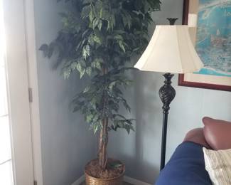 Faux botanical; floor lamp