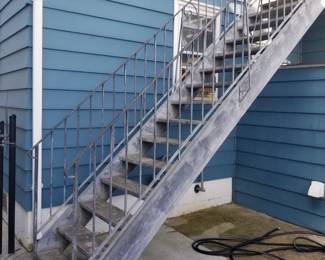 Metal staircase with concrete treads