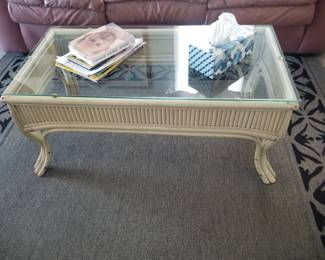 Glass top coffee table