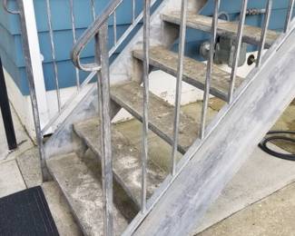 Metal staircase with concrete treads