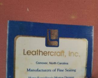 Mauve leather couch, ottoman & chair by Leathercraft made in North Carolina