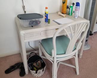 Rattan desk & chair