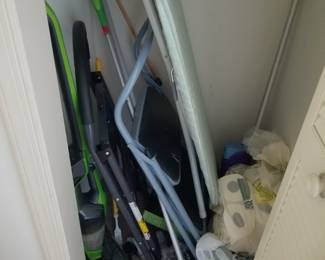 Ironing board; step ladders; vacuum cleaners