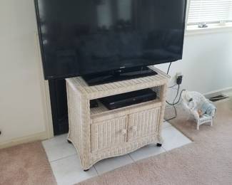 Wicker TV stand; TV