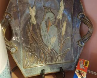 Ceramic shore bird plate