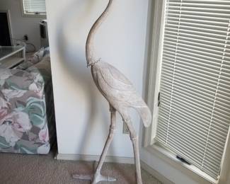 Carved wood shore bird