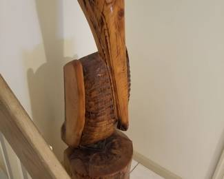 Large carved wood bird