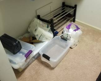 Storage boxes; shoe rack