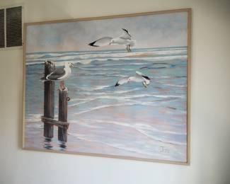 Large shore bird art by JOBI
