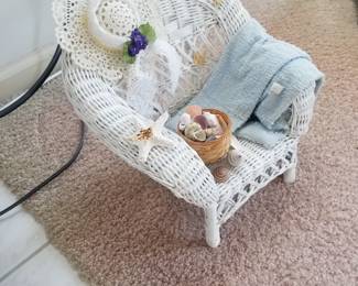 Wicker doll chair
