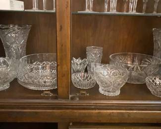 Collection Of Cut Glass Bowls And Vases