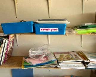 Craft Lot Coloring Books, Colored Pencils, Ribbons And More
