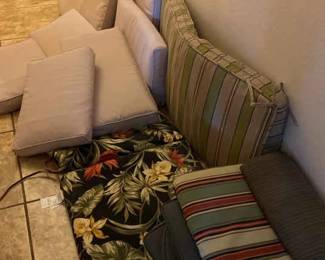 Assorted Sizes Patio Furniture Cushions And Solar Energy Path Lights